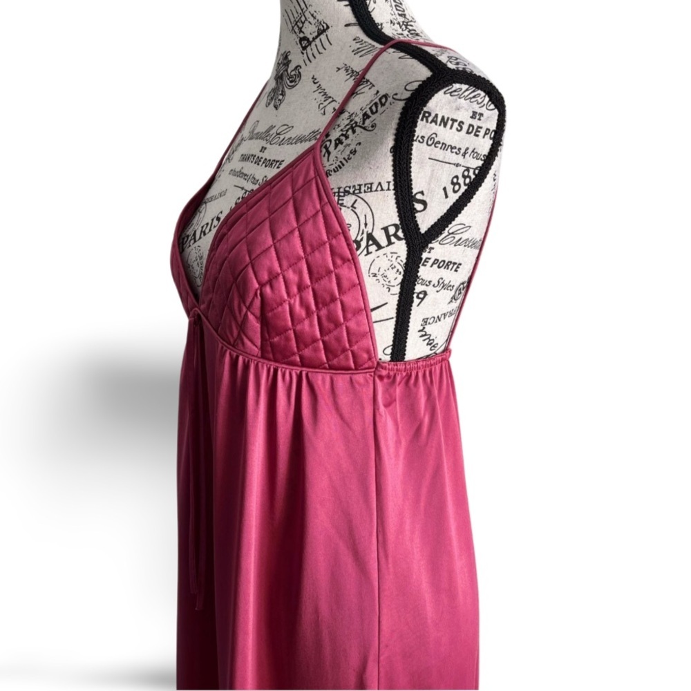 🇨🇦 Vintage 70s Dusty Pink Slip Dress Mauve Lingerie Peri Ann Maxi Small - Picture 2 of 6